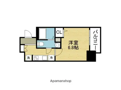 エグゼ大阪城イースト(1K/5階)の間取り写真