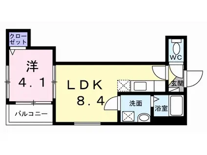 グラン コスモ(1LDK/2階)の間取り写真