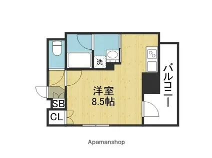 メトライズ森ノ宮中央(ワンルーム/6階)の間取り写真