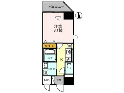 GRANPINO内淡路(1K/9階)の間取り写真