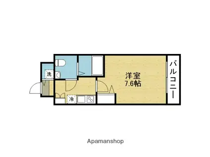 グランドロアール南巽(1K/3階)の間取り写真