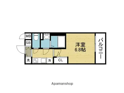 エスリード大阪平野プライム(1K/6階)の間取り写真