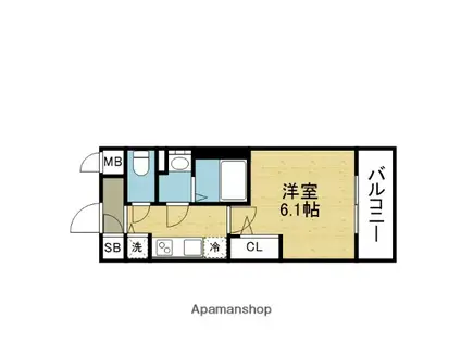 エスリード大阪平野プライム(1K/2階)の間取り写真