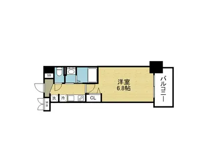 LUXE深江橋Ⅱ(1K/7階)の間取り写真