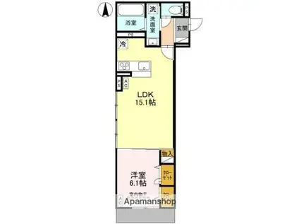 アイビー俊徳道(1LDK/1階)の間取り写真