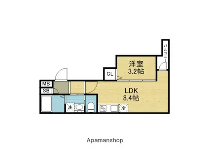 SANCTUARY TERRACE(1LDK/1階)の間取り写真
