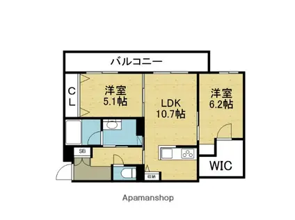 シャーメゾン玉津(2LDK/2階)の間取り写真