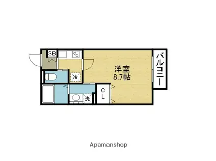 KTIレジデンス弥刀(1K/3階)の間取り写真