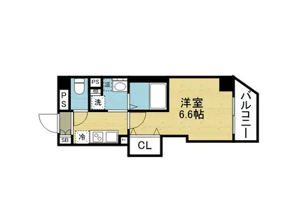 みおつくし大池橋(1K/4階)の間取り写真