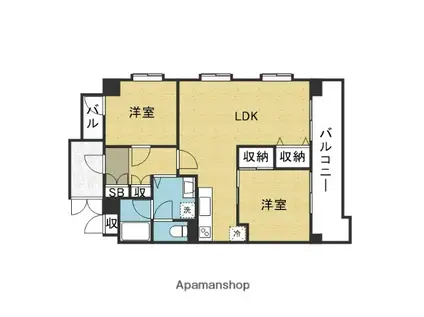 ノバカネイチ天王寺(2LDK/3階)の間取り写真