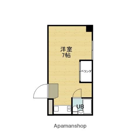 第2岡本ビル(ワンルーム/3階)の間取り写真