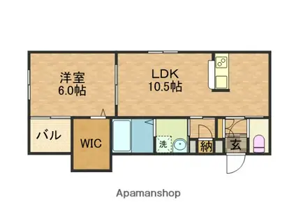 グランメゾン・ベルジュ(1SLDK/3階)の間取り写真