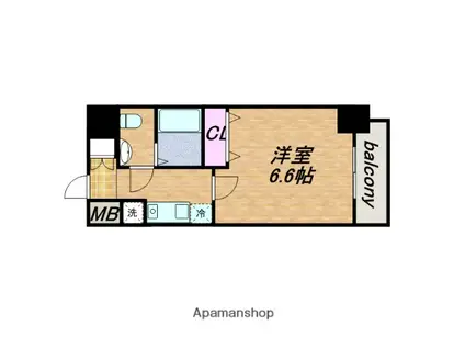 エスライズ東本町(1K/12階)の間取り写真