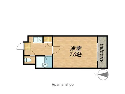 ファミーユ今里(1K/8階)の間取り写真