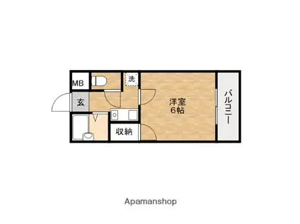 ハイツセリオ(1K/1階)の間取り写真