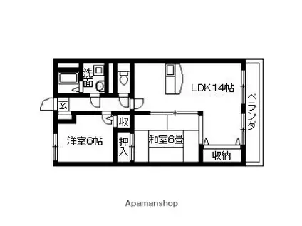 SENSE巽(2LDK/7階)の間取り写真