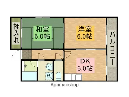 アネックス今里(2DK/3階)の間取り写真