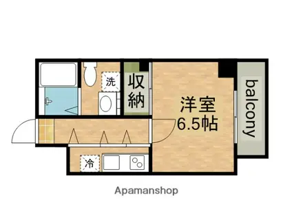 ラカーサ今里(1K/1階)の間取り写真