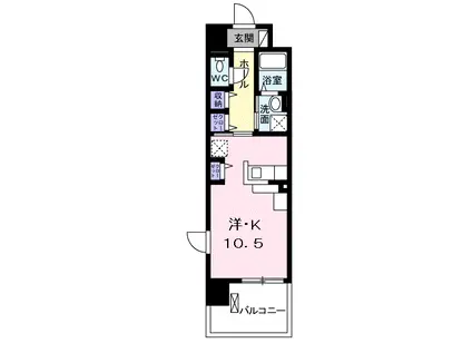 KIフー・ドアル・ティ・フェス・ビュー(1K/4階)の間取り写真
