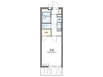 レオパレストウメイ(1K/2階)の間取り写真