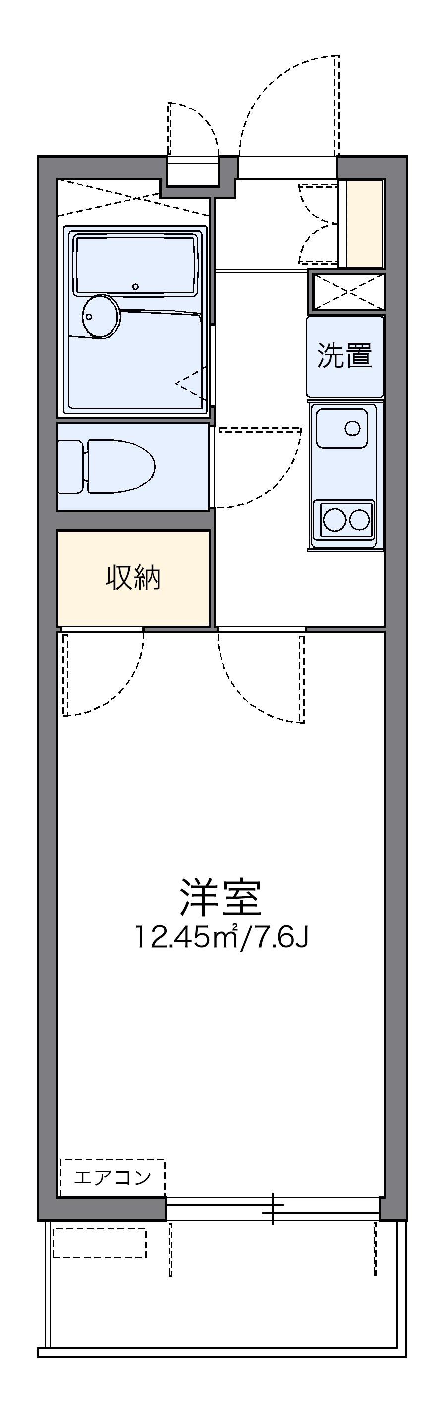 レオパレスWINDⅡ(1K/1階)の間取り写真