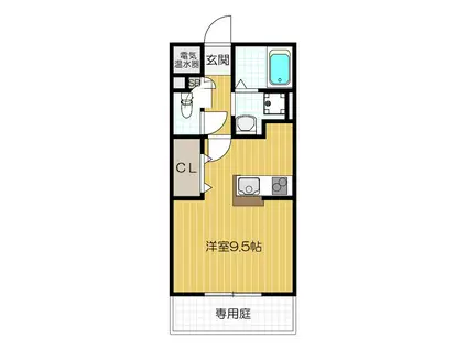 ルミエール(1K/1階)の間取り写真