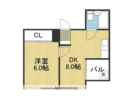 メゾンドール日本橋(1DK/3階)の間取り写真