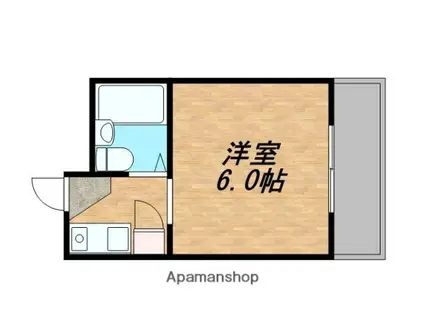 コボックス(ワンルーム/4階)の間取り写真