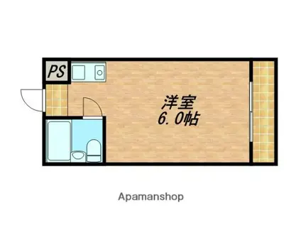 ロイヤルコート(ワンルーム/4階)の間取り写真