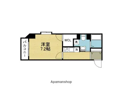 ディナスティ玉造(1K/2階)の間取り写真