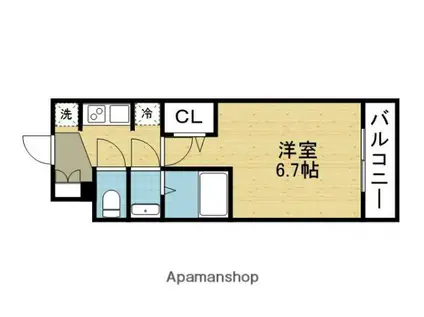 W-STYLE大阪城南(1K/10階)の間取り写真