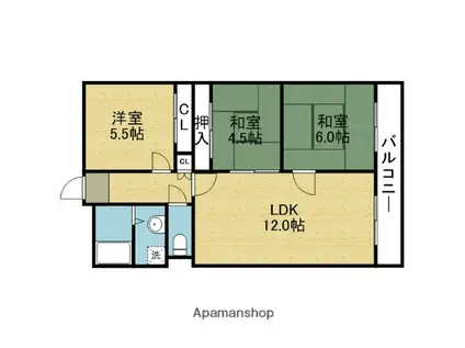 新深江サンハイツ(3LDK/5階)の間取り写真