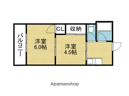 第二メゾンクロワール(2K/5階)の間取り写真