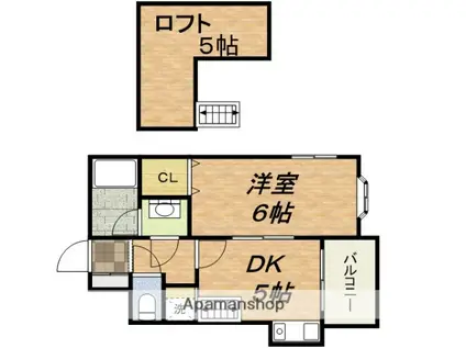 イデアールスパジオ(1DK/6階)の間取り写真