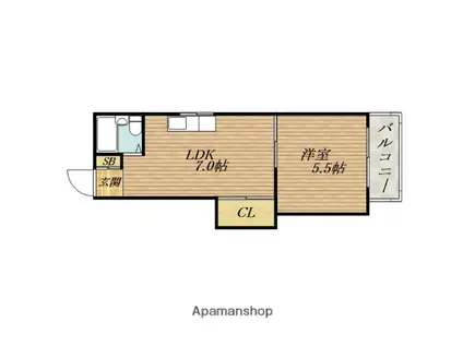 メゾン・パルビス(1LDK/4階)の間取り写真