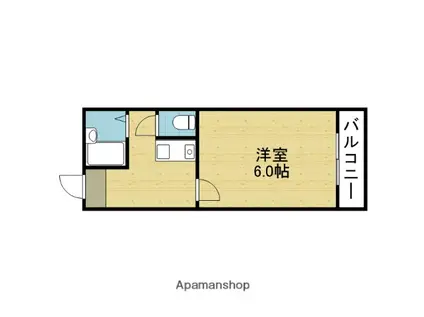 グローバルやすい(1K/2階)の間取り写真