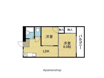 アメニティ深江橋 2号棟(2DK/2階)の間取り写真
