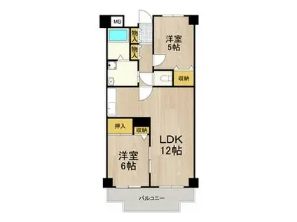 友井グレイス(2LDK/11階)の間取り写真