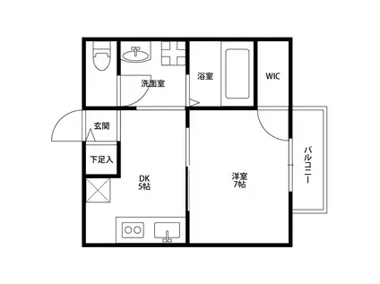 アムール LAFORET(1DK/2階)の間取り写真