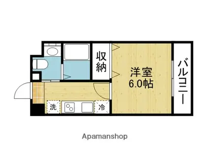 AMABILE小路(1K/6階)の間取り写真