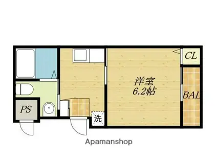 YS玉造(1K/3階)の間取り写真