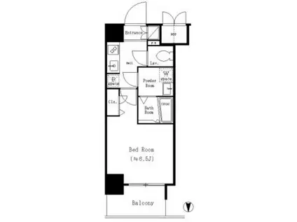 ルーエ本町(1K/11階)の間取り写真