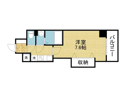 LUXE玉造2(1K/5階)の間取り写真