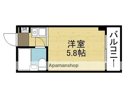 RUGGER PALACE寺田町(ワンルーム/3階)の間取り写真