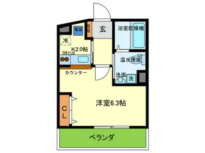 CELEB 布施東(1K/10階)の間取り写真