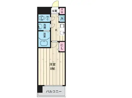 メゾン・ド・ヴィレ深江(1K/2階)の間取り写真