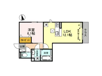 SOPHIA COURT桜町(1LDK/1階)の間取り写真