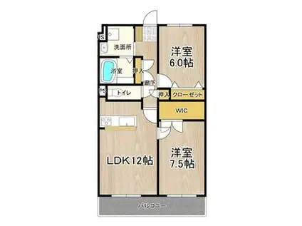 ヴェルデュール・カー(2LDK/10階)の間取り写真