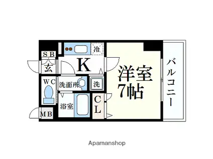 ララプレイス ザ・京橋ステラ(1K/5階)の間取り写真