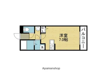 ウエストランドK(ワンルーム/3階)の間取り写真